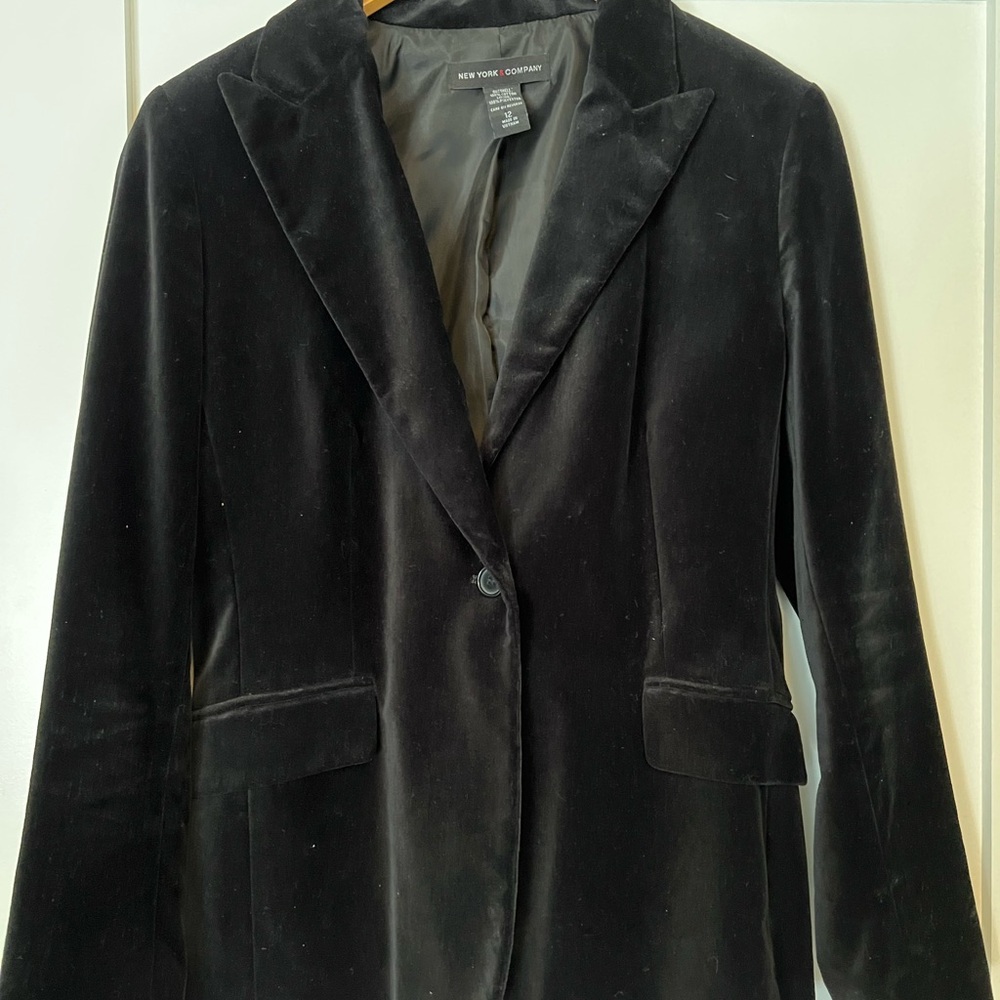 New York & Company Black Velvet Jacket